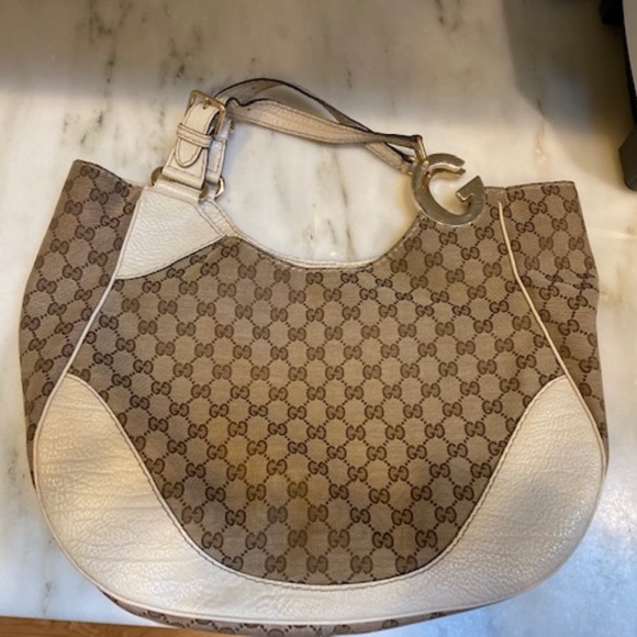Gucci Handbags - Charlotte Gucci Tote Large Brown Canvas Bag Hobo
